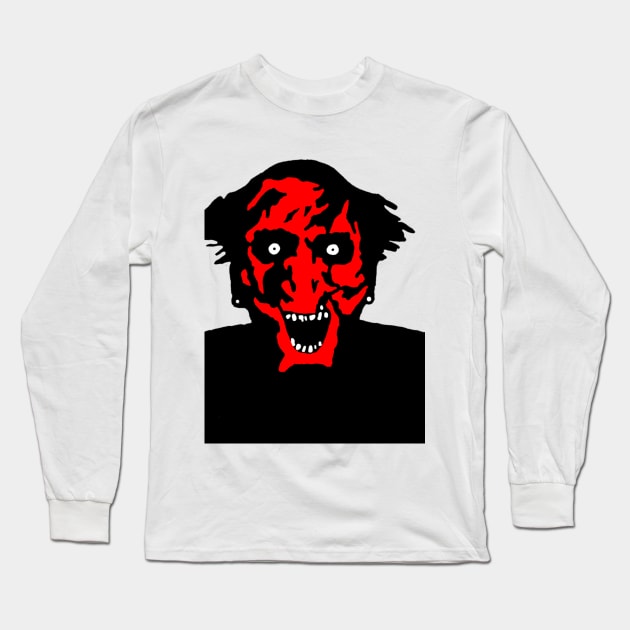 Red face demon Long Sleeve T-Shirt by Fire Valley Designs